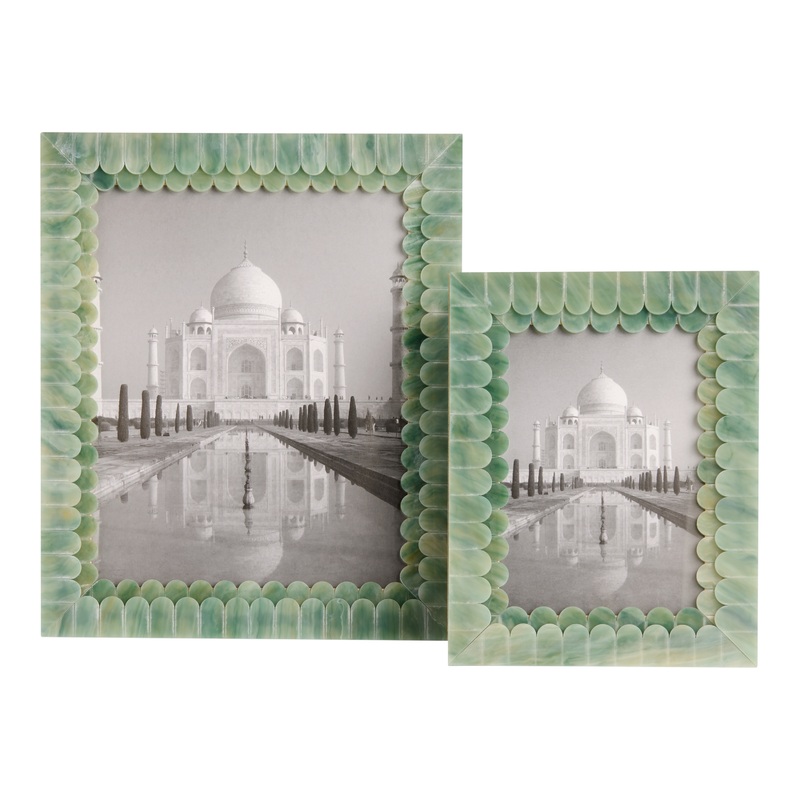 Green Resin Double Scallop Picture Frame