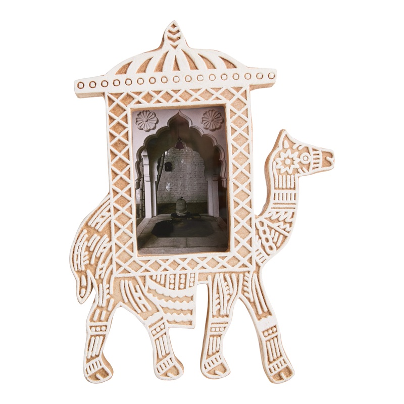 Hand Carved Mango Wood Camel Picture Frame