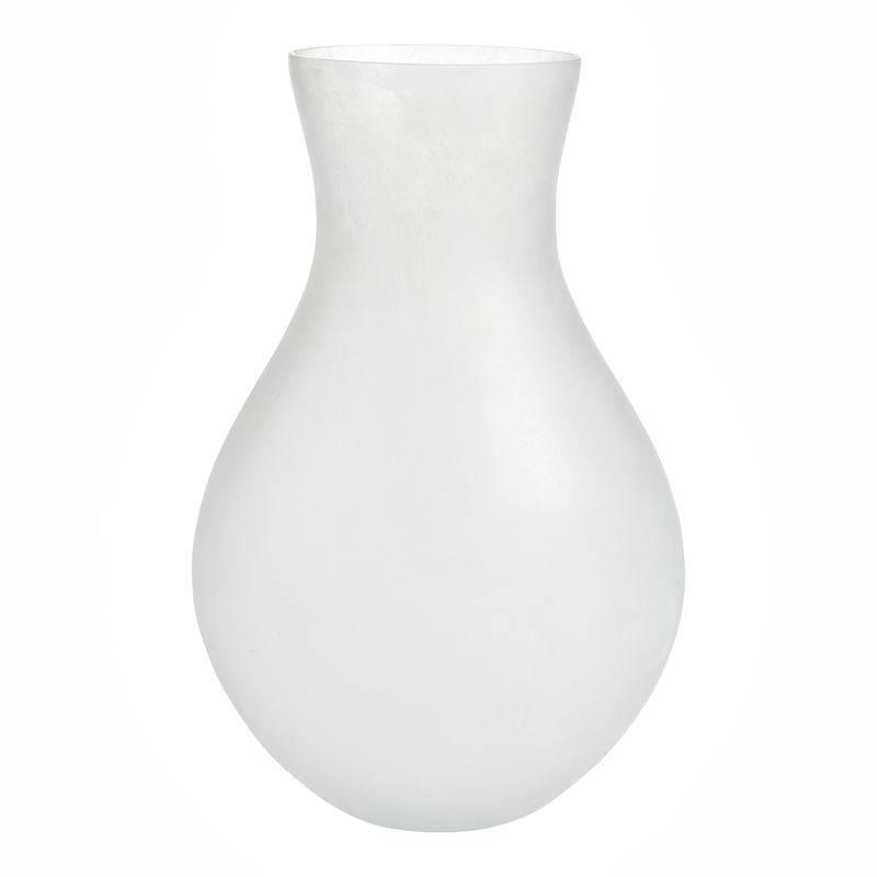 Large Frosted Glass Bulb Vase