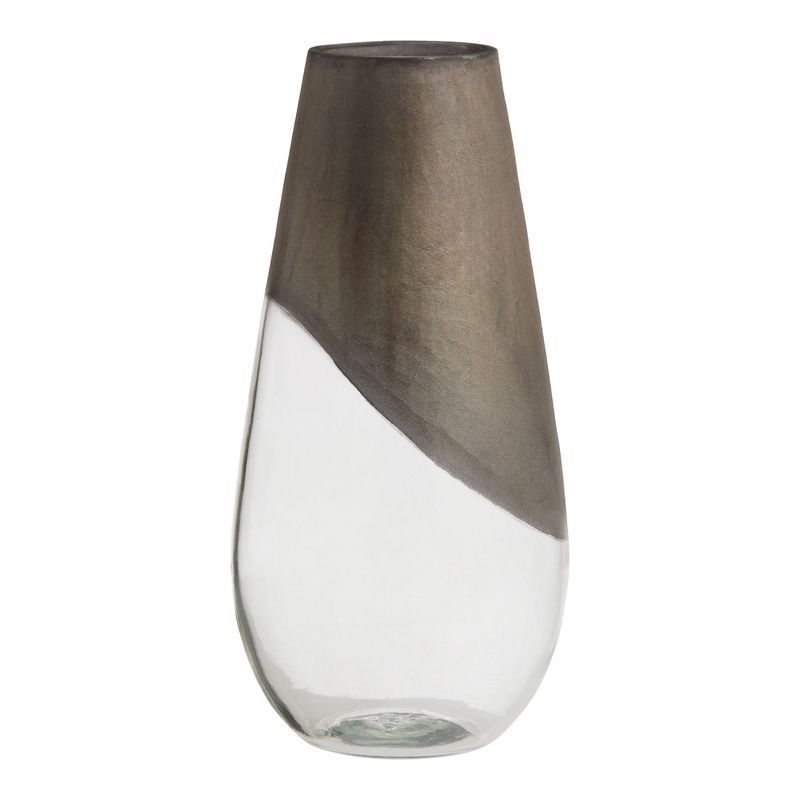 Metallic Glass Asymmetrical Vase
