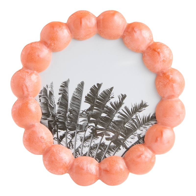 Mini Round Coral Bead Resin Retro Picture Frame