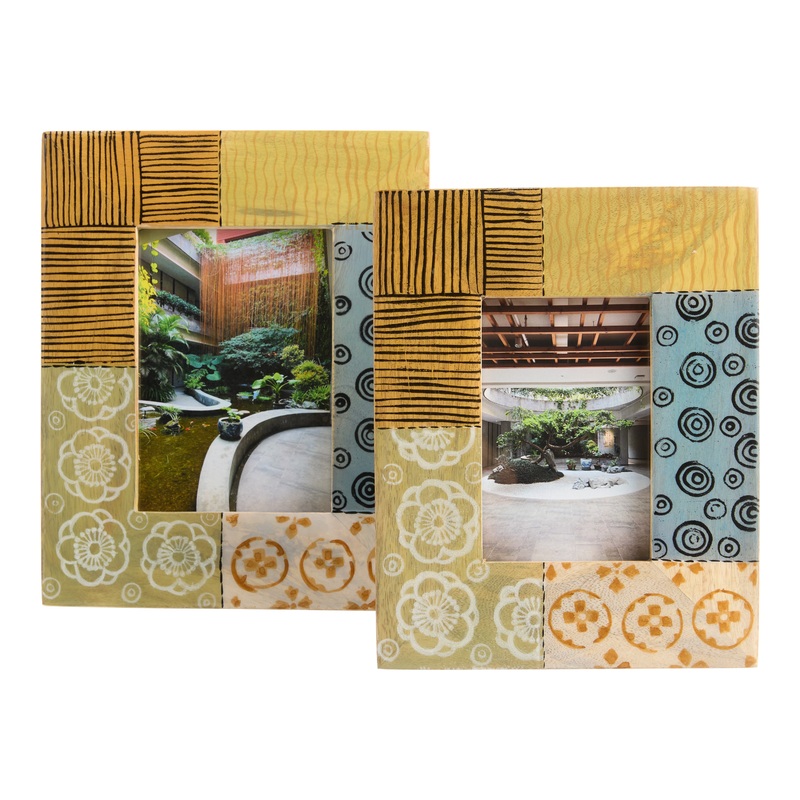 Multicolor Mango Wood Patchwork Picture Frame