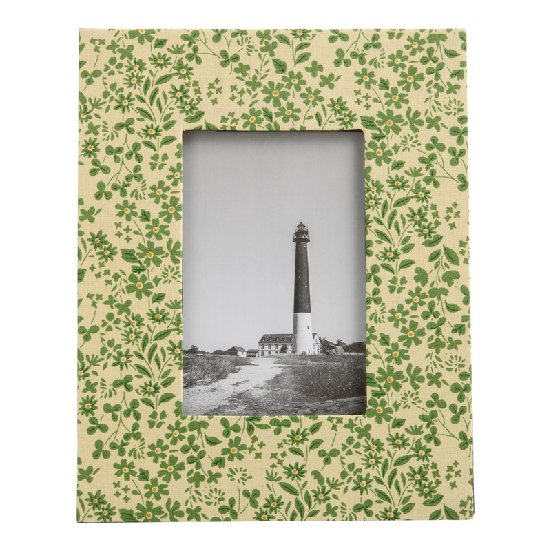 Olive Green and Yellow Fabric Floral Picture Frame