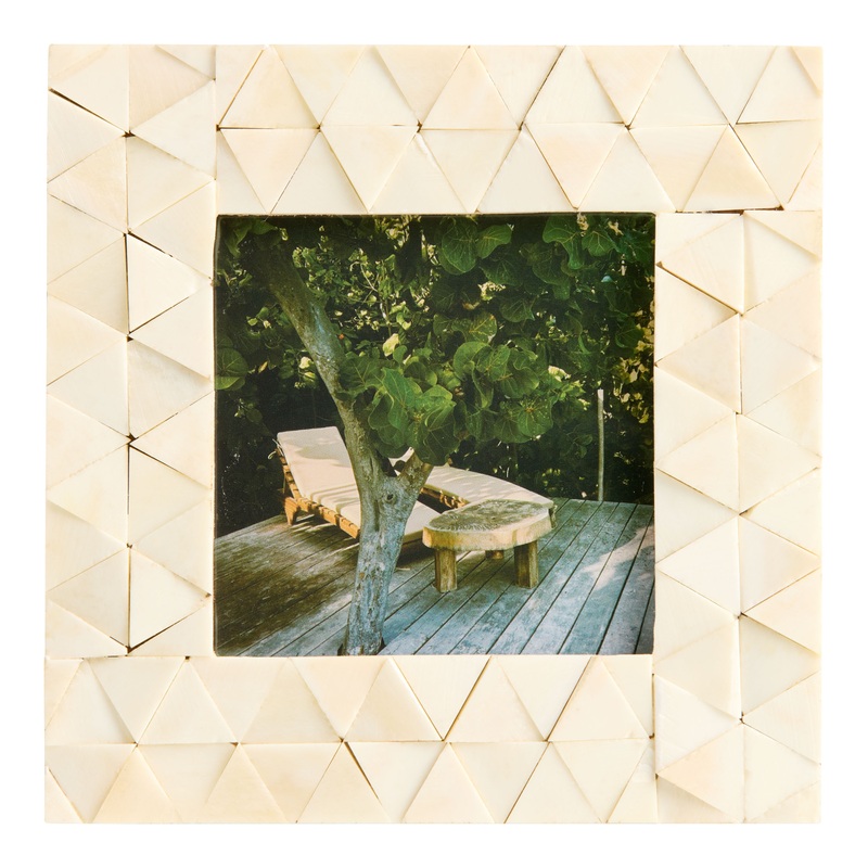 Square Ivory Resin Geo Picture Frame