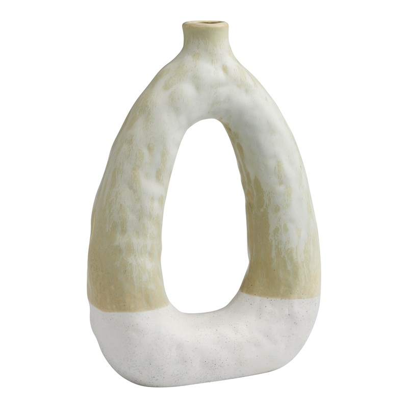 Tall Two Tone Reactive Glaze Ceramic Hollow Vase