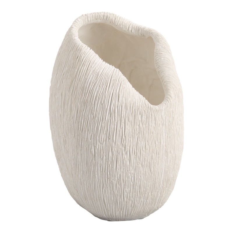 White Textured Cocoon Vase