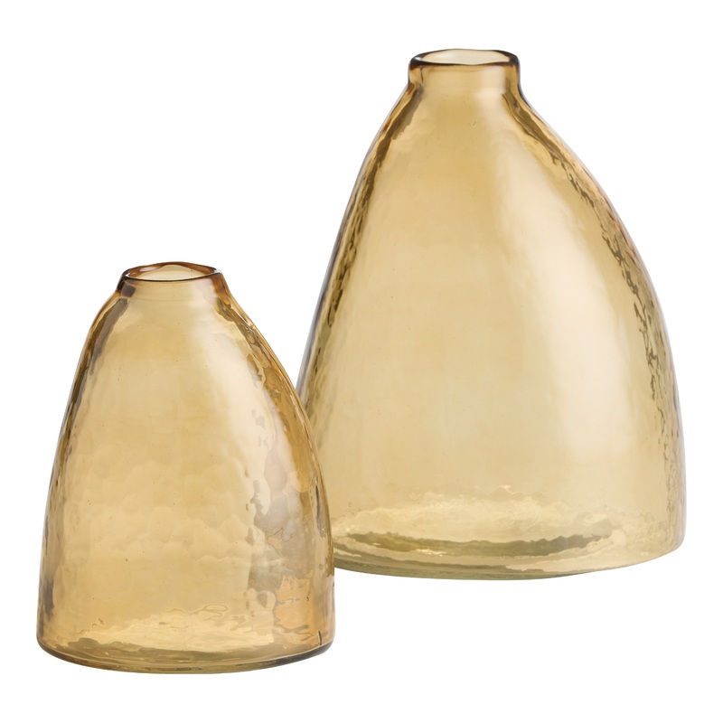 Brown Glass Asymmetrical Vase