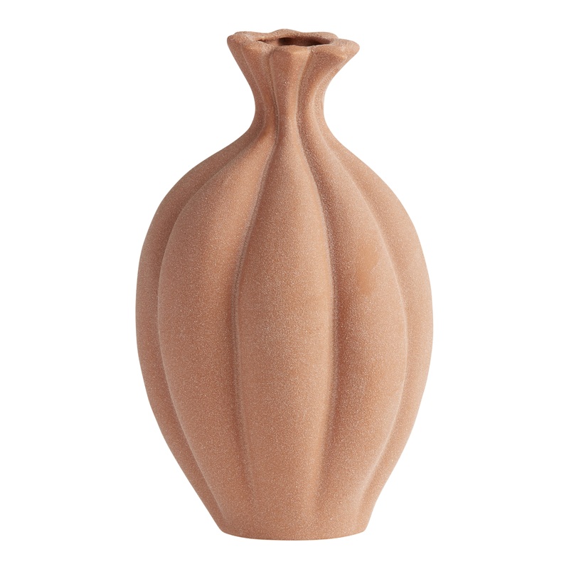 Brown Textured Ceramic Pod Vase