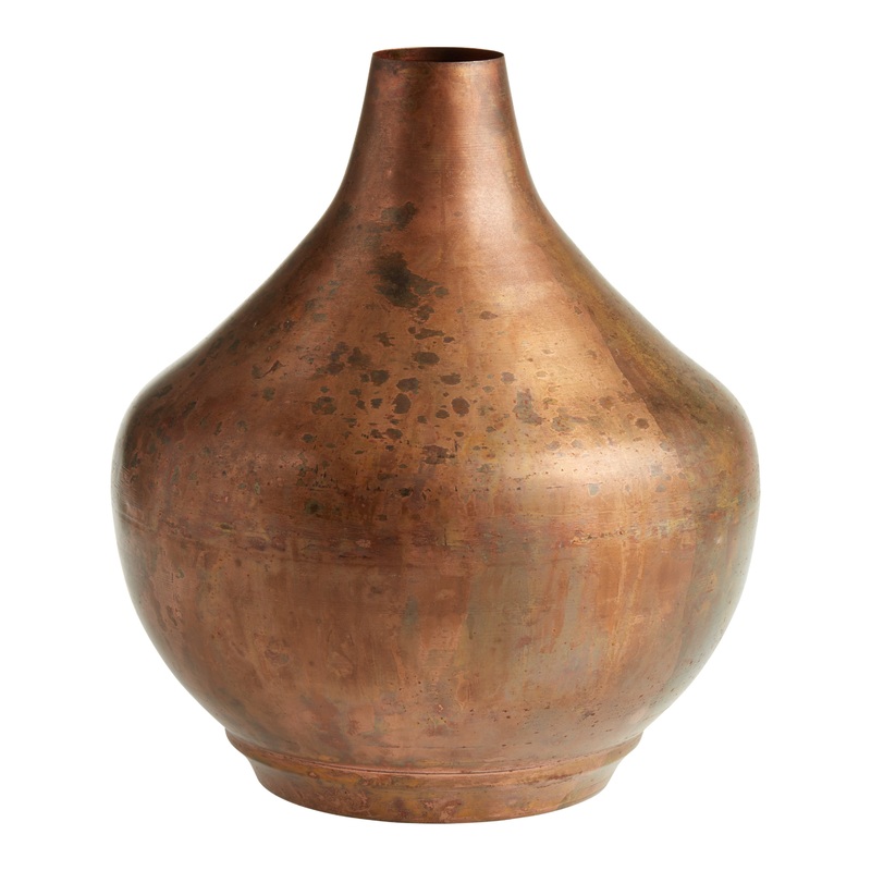 Copper Vintage Patina Metal Jug Vase
