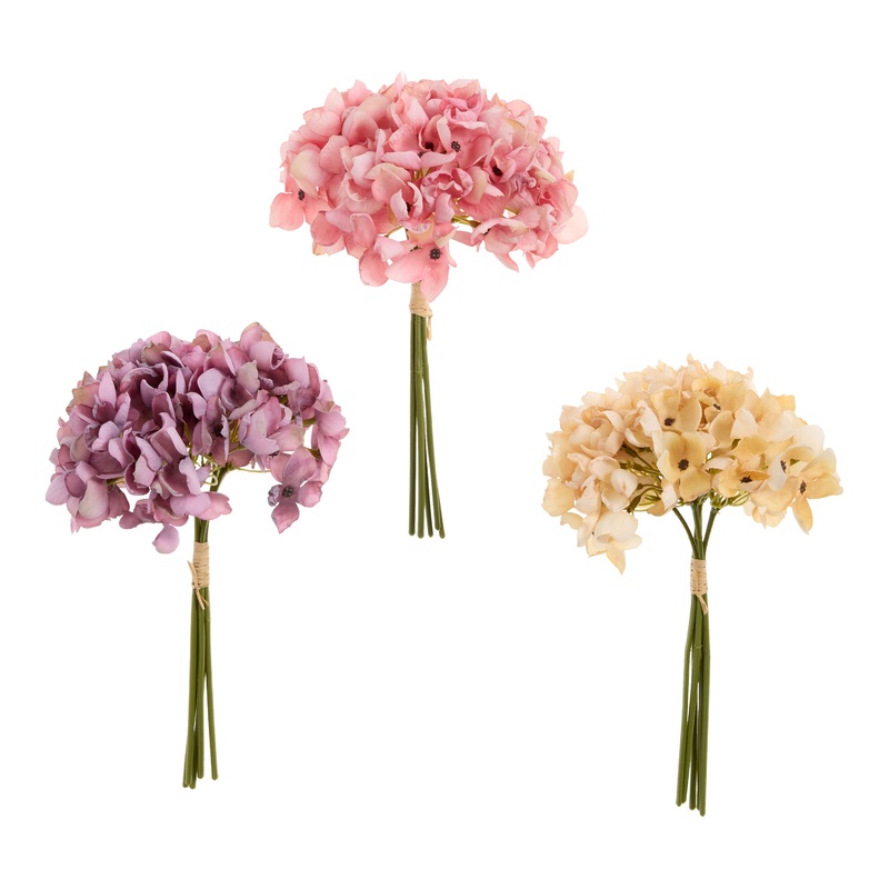 Faux Hydrangea Bunches Set of 3