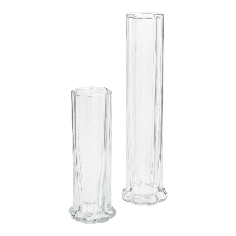 Glass Fluted Narrow Vase