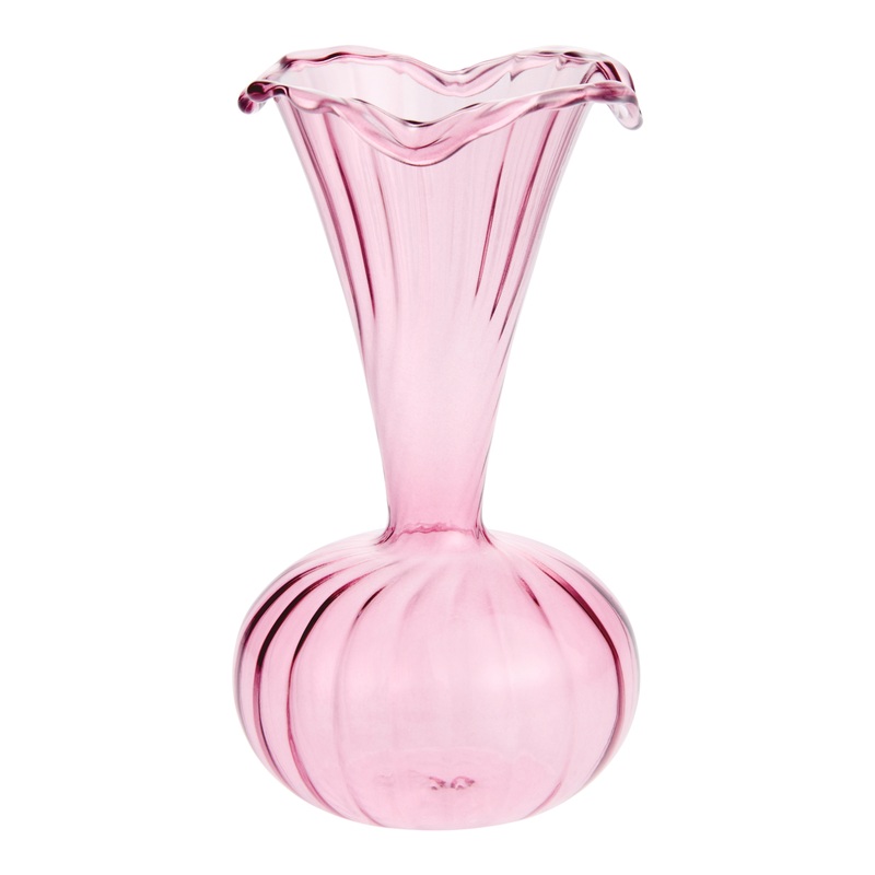Glass Ruffle Neck Bud Vase