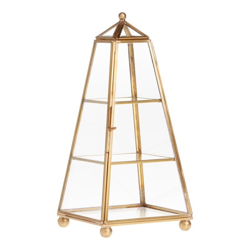 Gold and Glass Pyramid Display Box