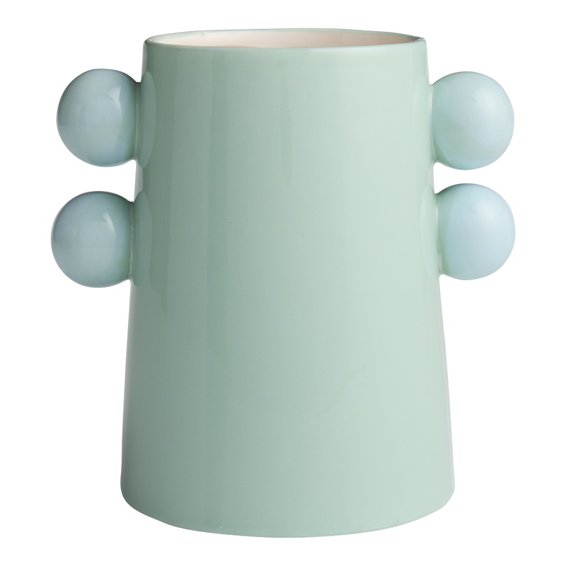 Green and Blue Knobbed Modern Vase