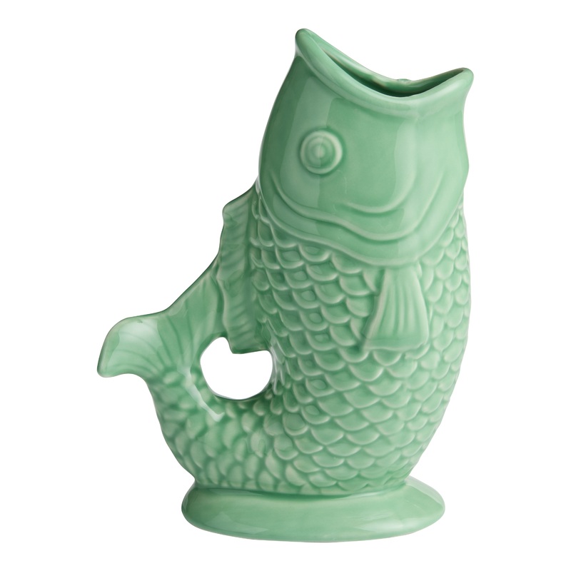 Green Ceramic Fish Vase