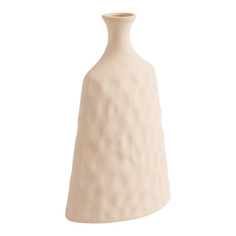 Medium Natural Textured Hammered Ceramic Vase