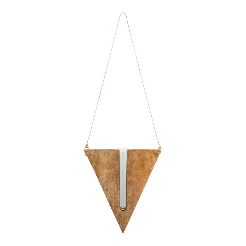 Modern Wood Triangle Hanging Test Tube Vase