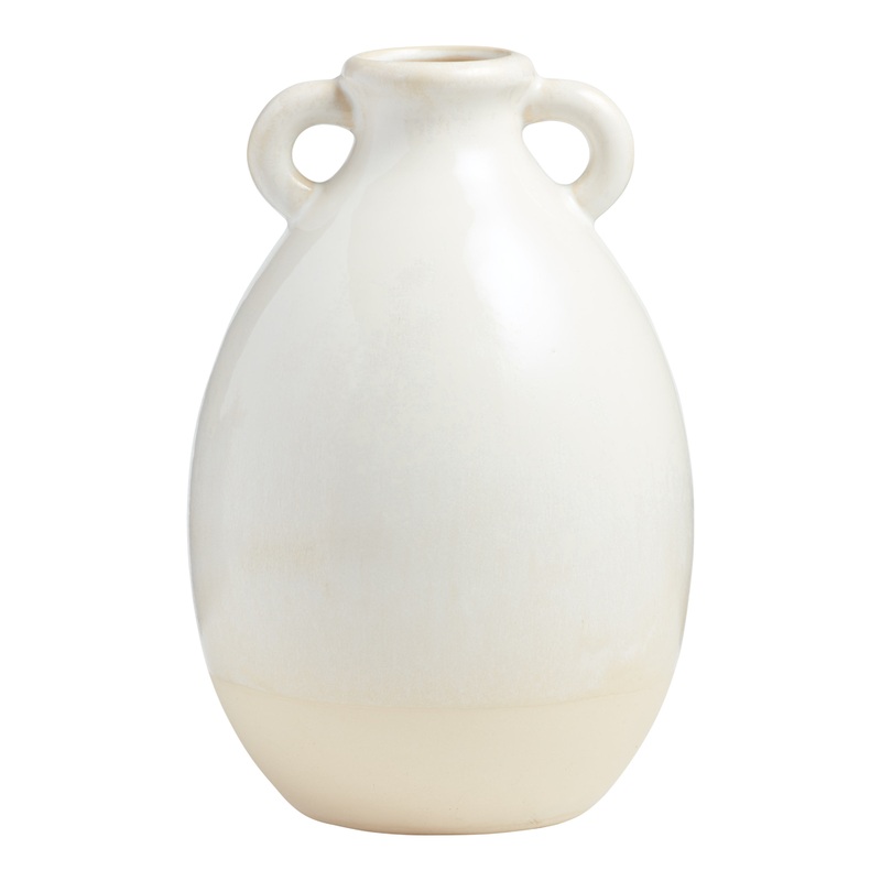 Olivia Ivory Pearlescent Reactive Glaze Ceramic Jug Vase