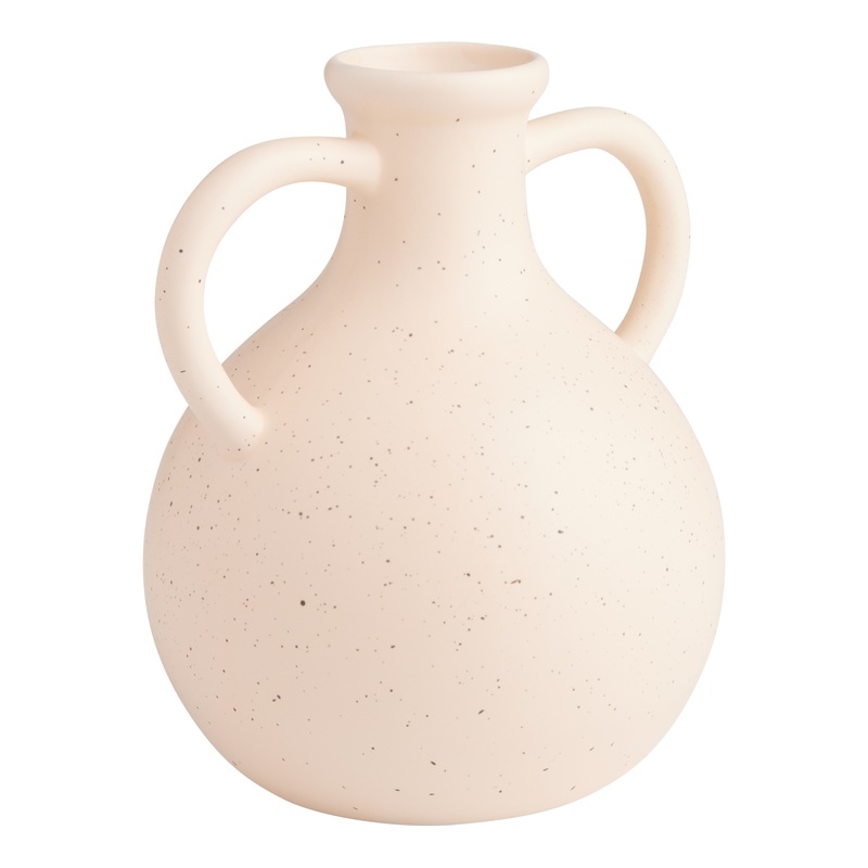 Pale Blush Ceramic Vase With Loop Handles