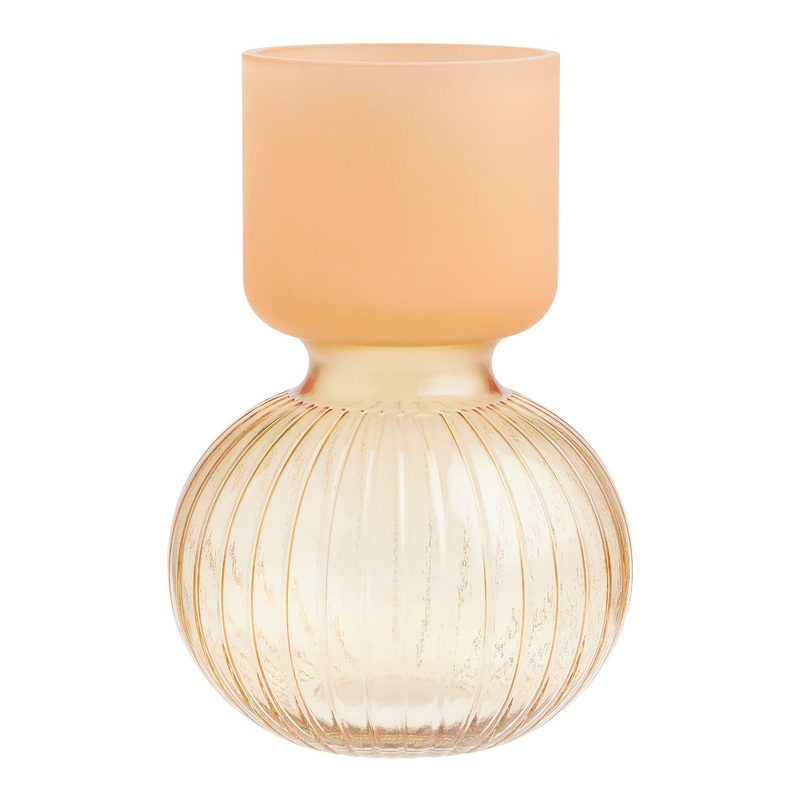Peach Blossom Two Tone Glass Vase