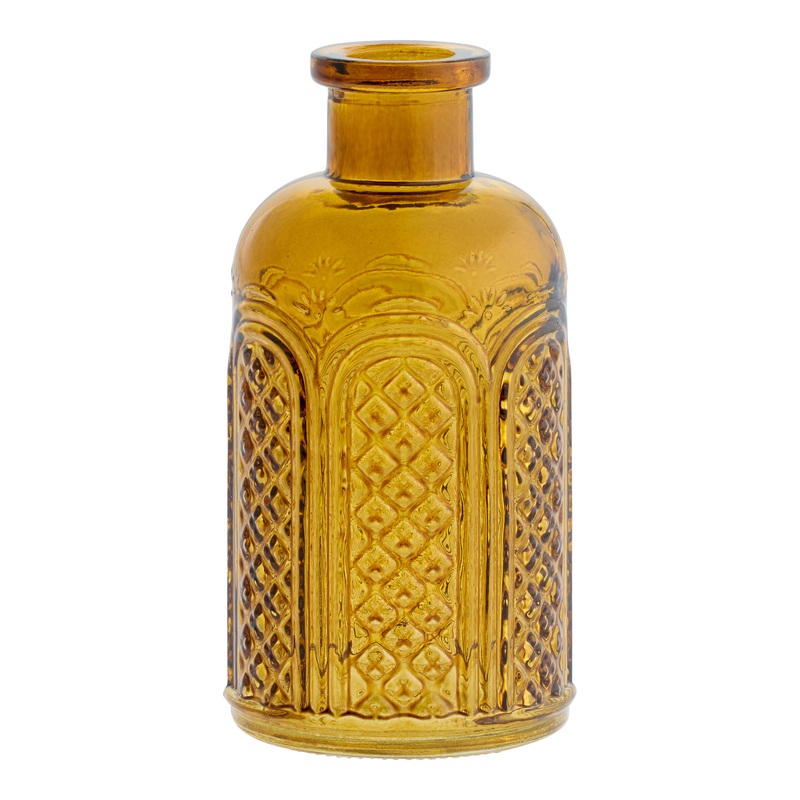Pressed Glass Lattice Bud Vase
