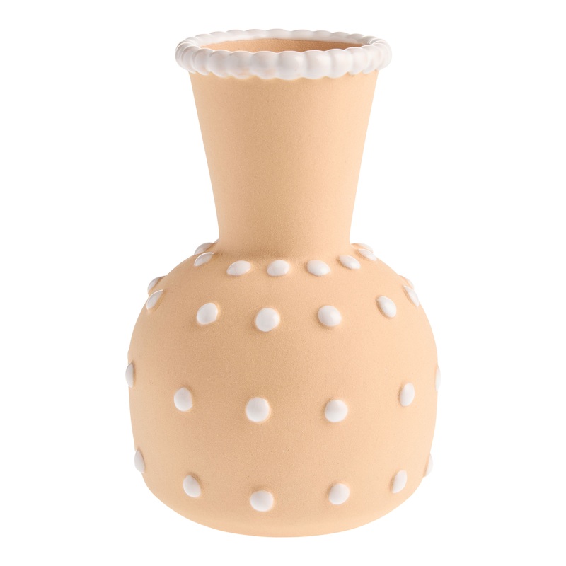 Terracotta Ceramic Hobnail Bulb Vase