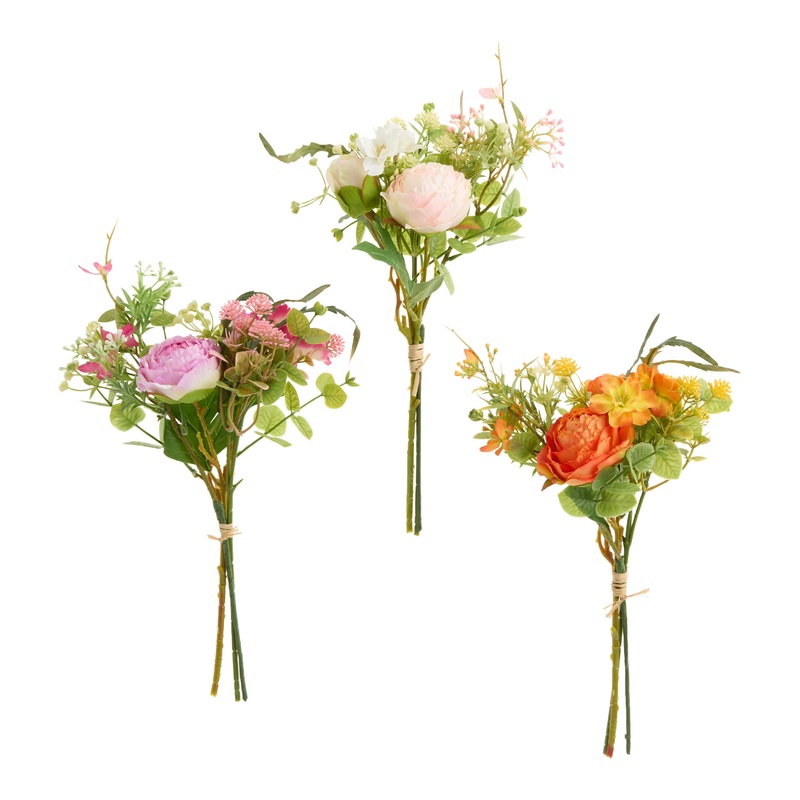 Faux Peony Mixed Bunch Set of 3