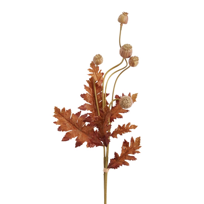 Faux Poppy Pod Spray