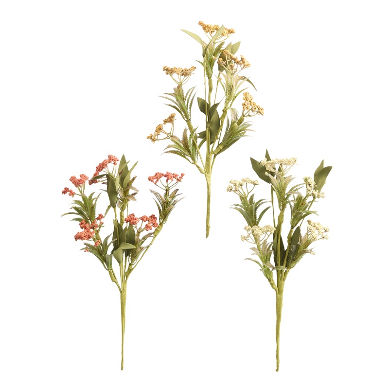 Faux Seeded Heather Bush Bunches Set of 3