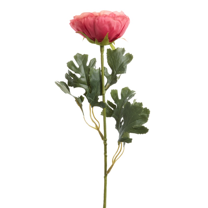 Fuchsia Faux Ranunculus Stem