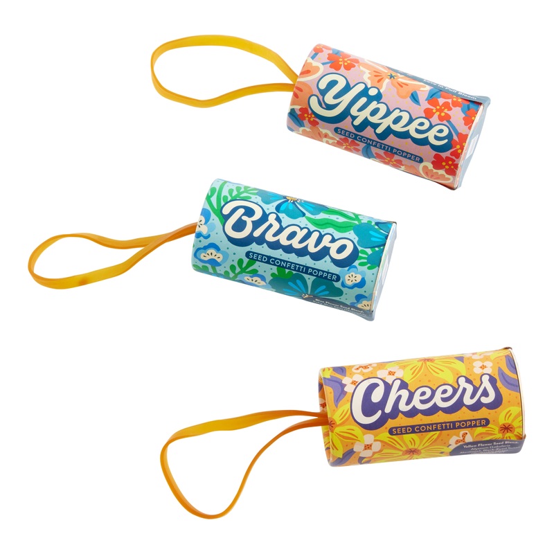 Modern Sprout Seed Confetti Poppers Set of 3