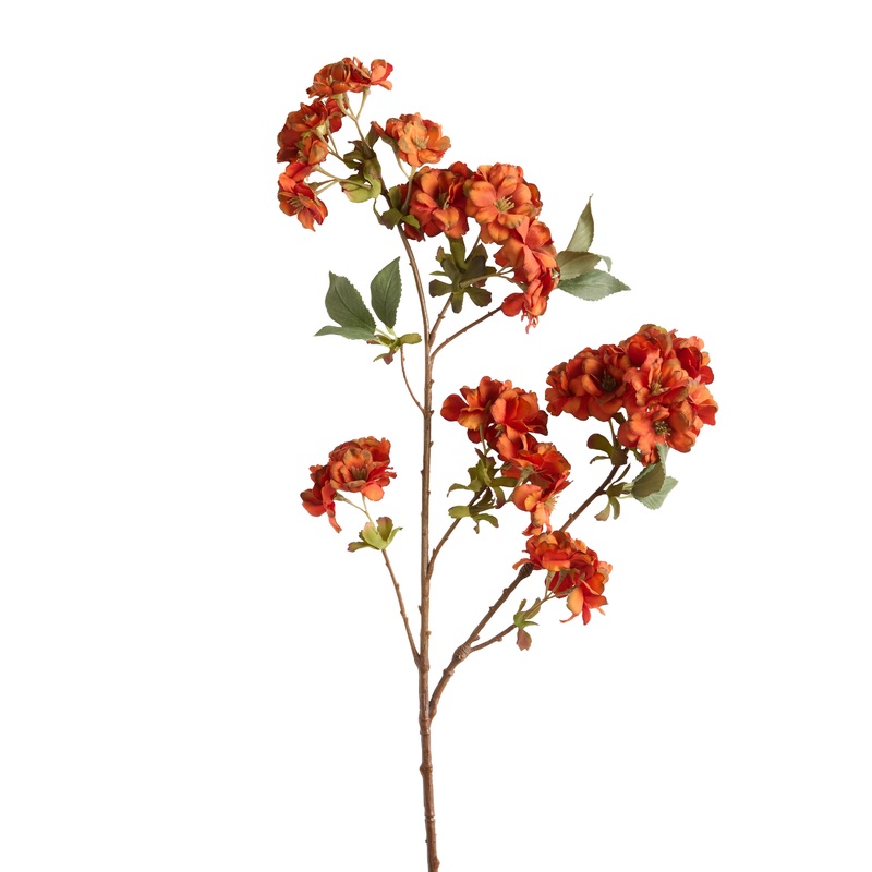 Orange Faux Cherry Blossom Spray