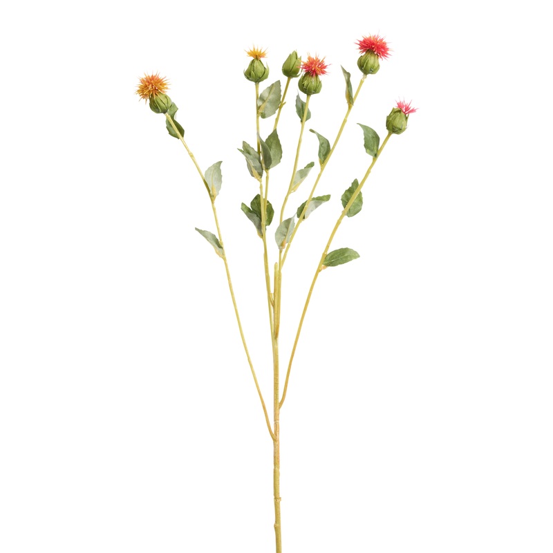 Orange Faux Safflower Stem