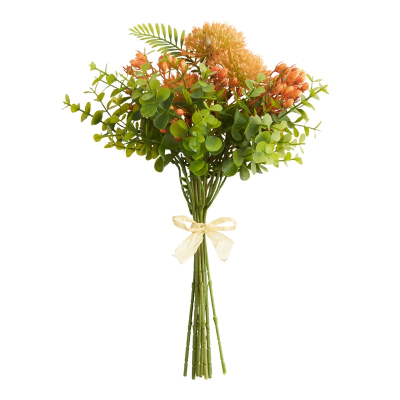 Orange Faux Tropical Floral Bunch