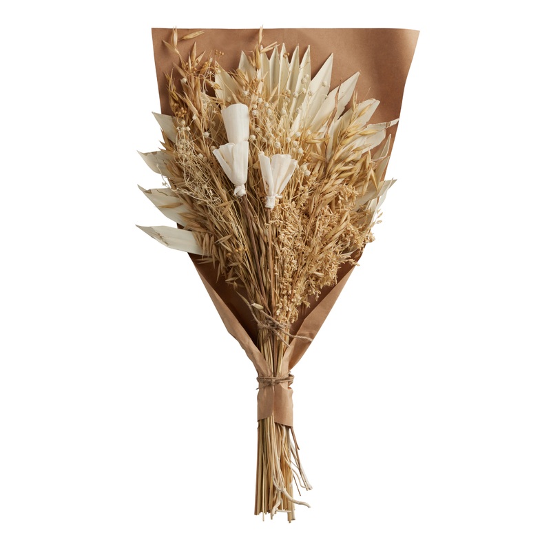 White Dried Sun Palm Leaf Bunch