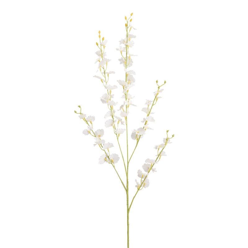 White Faux Dancing Lady Orchid Stem