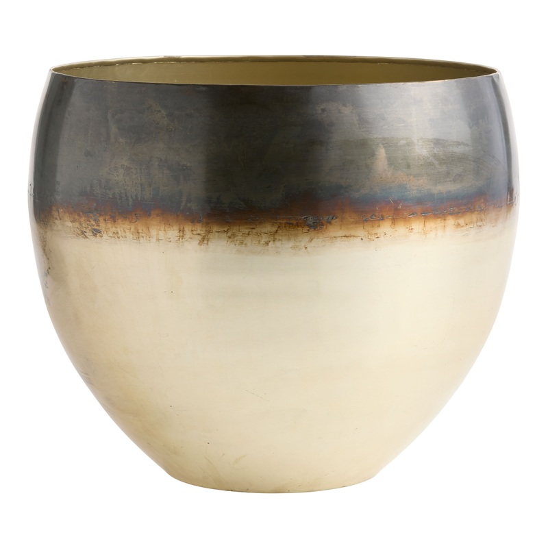 Antiqued Iron Two Tone Floor Planter