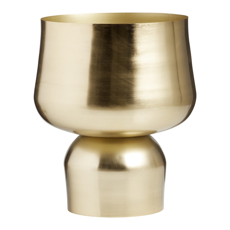Brushed Gold Pedestal Floor Planter