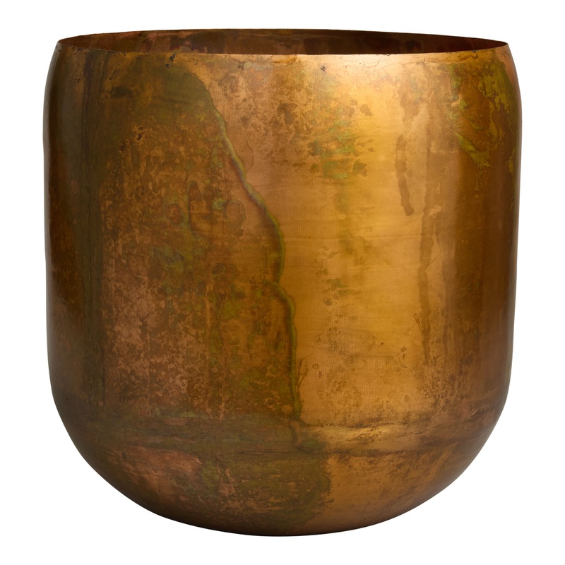 Copper Patina Metal Floor Planter