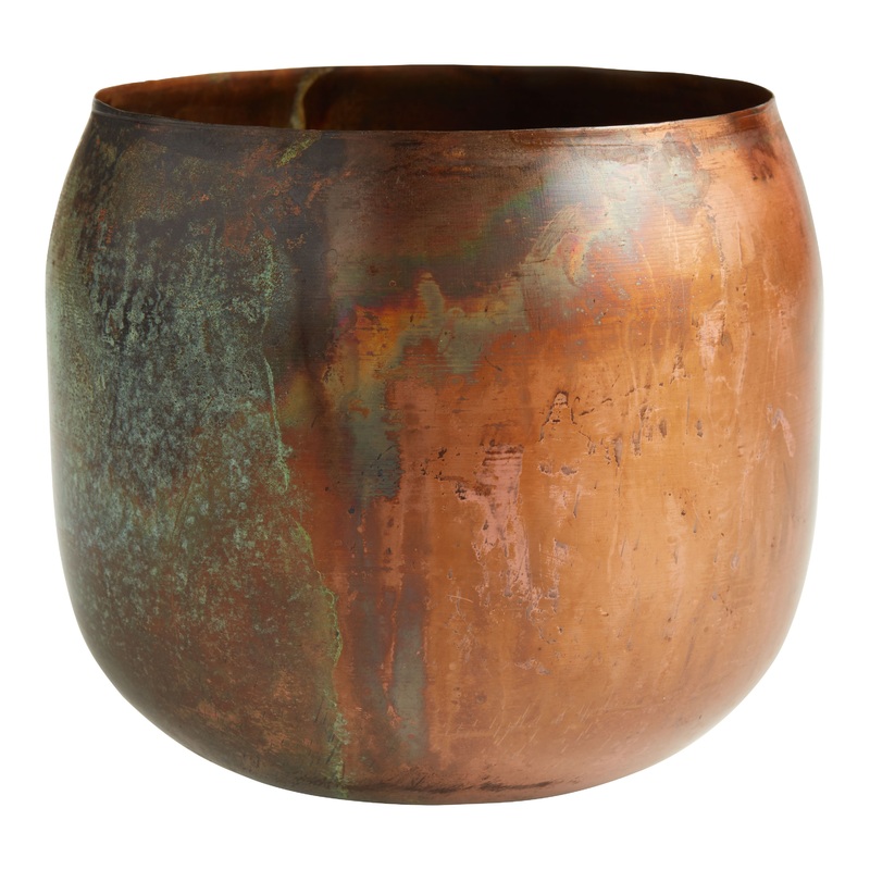 Copper Vintage Patina Metal Planter