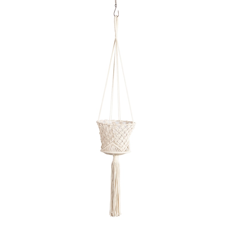 Cotton Macrame Basket Plant Hanger