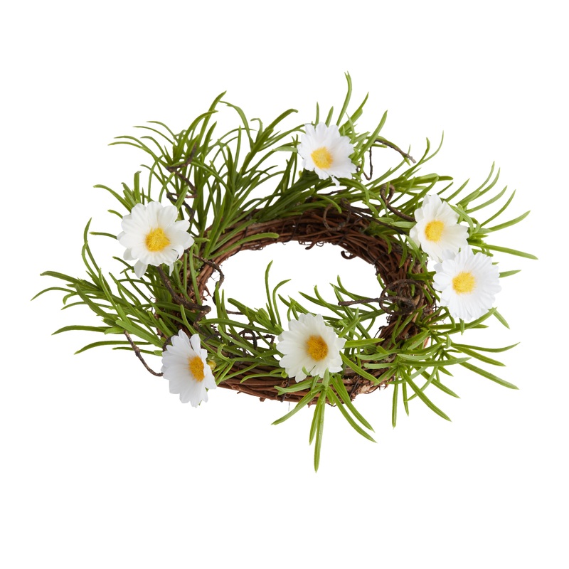 Faux Daisy Wreath Candle Ring