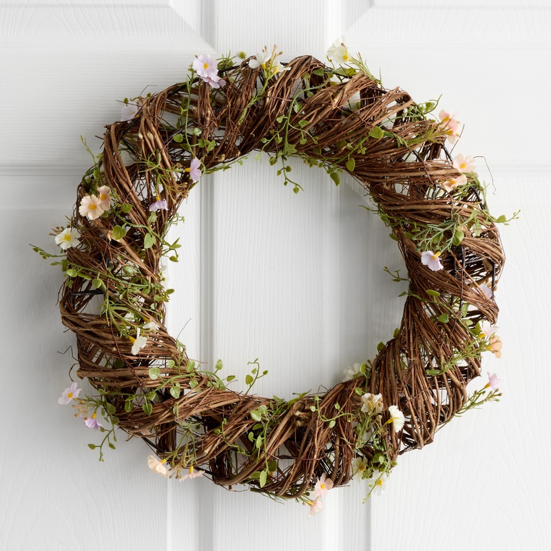 Faux Mini Blossoms Twig Wreath