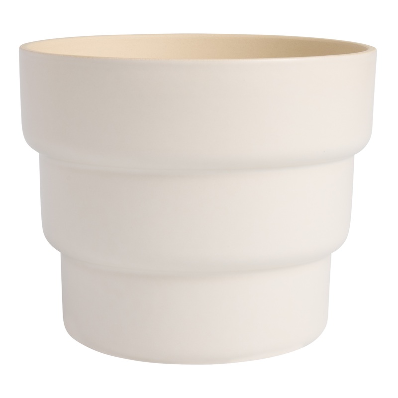 Ivory Stoneware Steps Planter