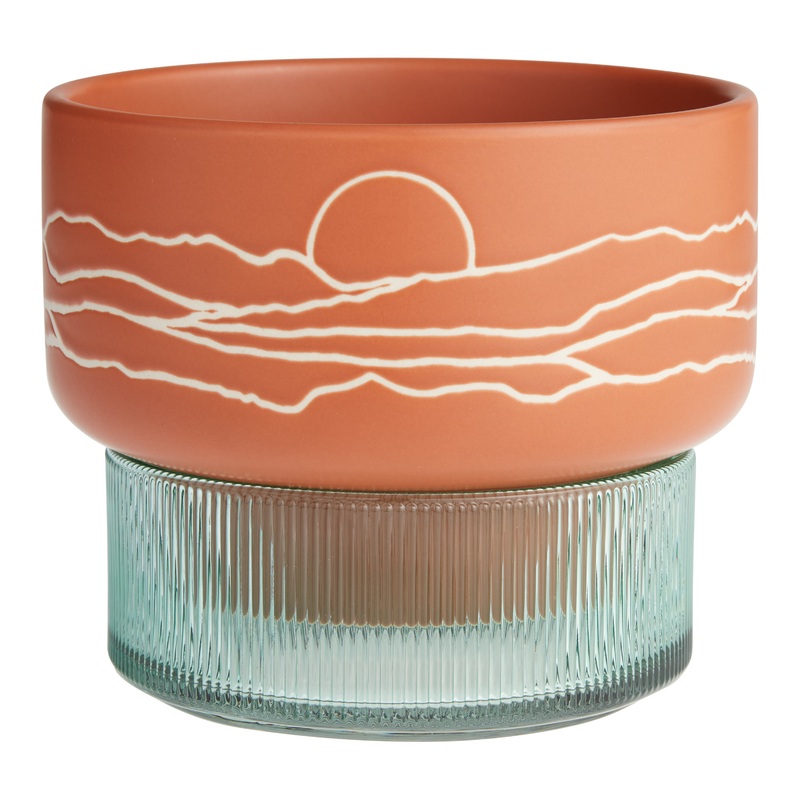 Kolor Me Koby Wax Resist Landscape Planter With Tray