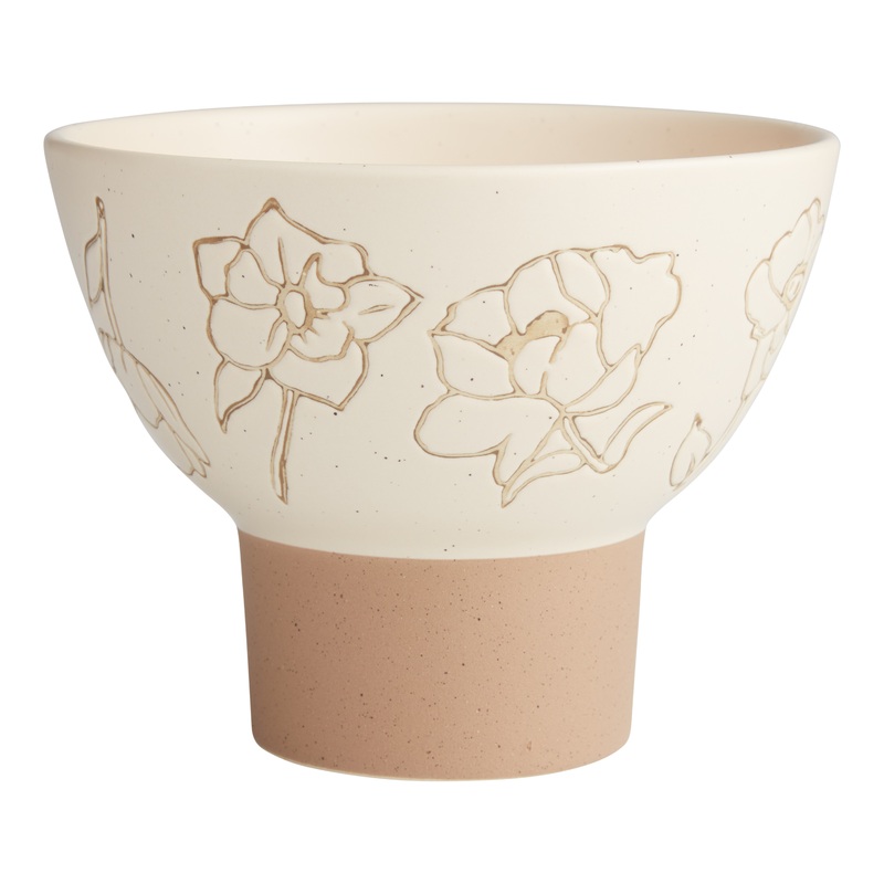 Kolor Me Koby White Wax Resist Flowers Planter