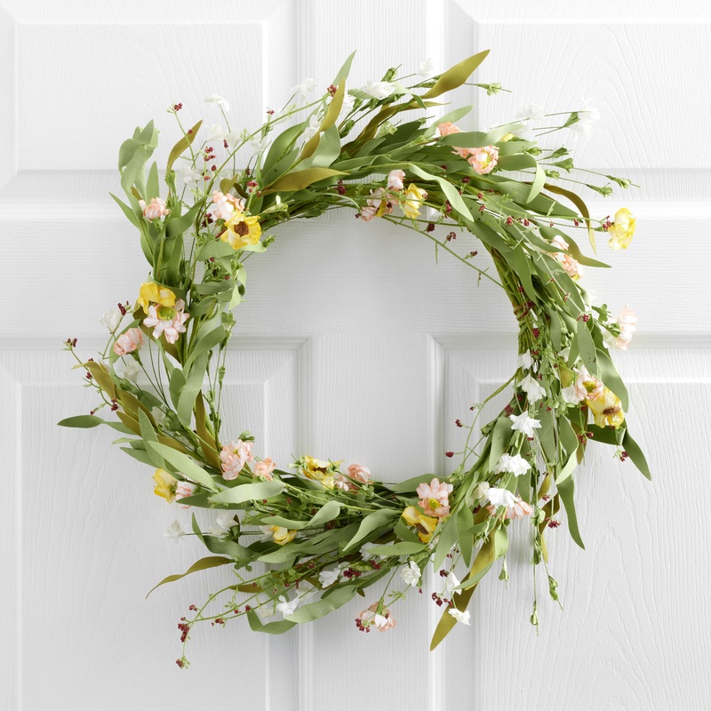 Mixed Faux Floral Spring Wreath