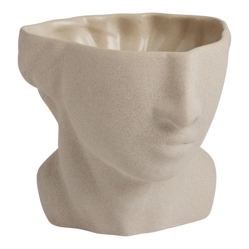 Natural Sand Ceramic Figural Bust Planter