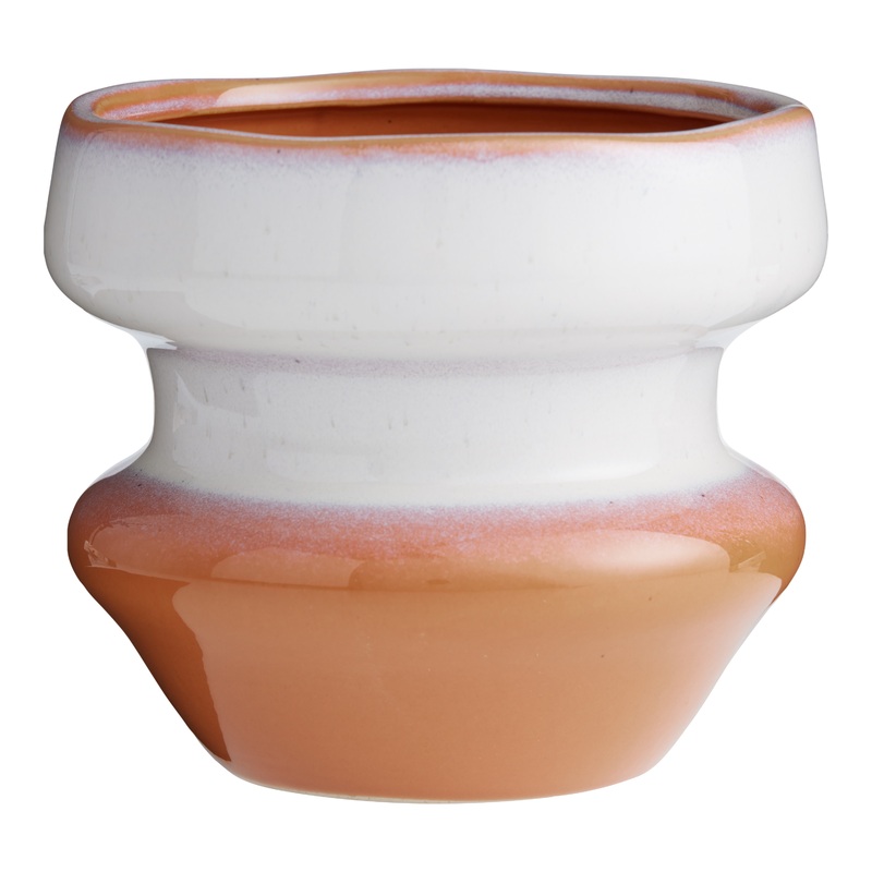 Orange And White Stacked Ceramic Planter