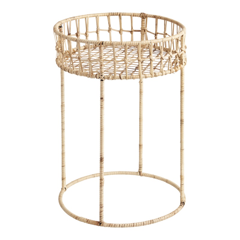 Round Natural Rattan Plant Stand
